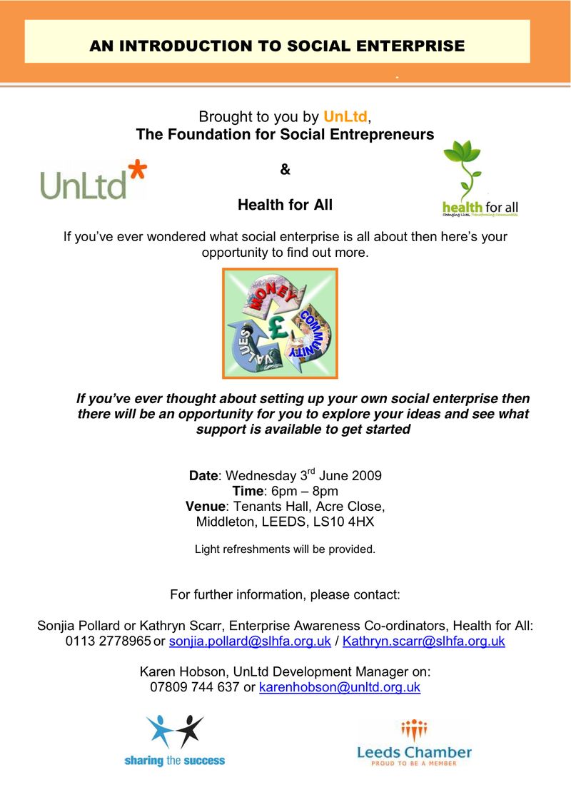 South Leeds Social Enterprise Event Flyer (2)